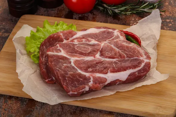 Steak Cru Cou Porc Prêt Pour Cuisson — Photo