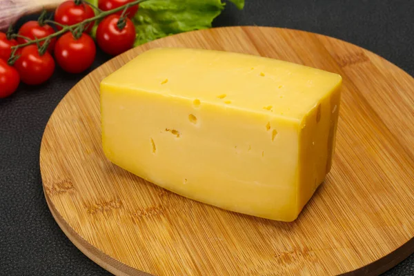 Swiss Hard Yellow Tasty Cheese Brick — Stock Photo, Image