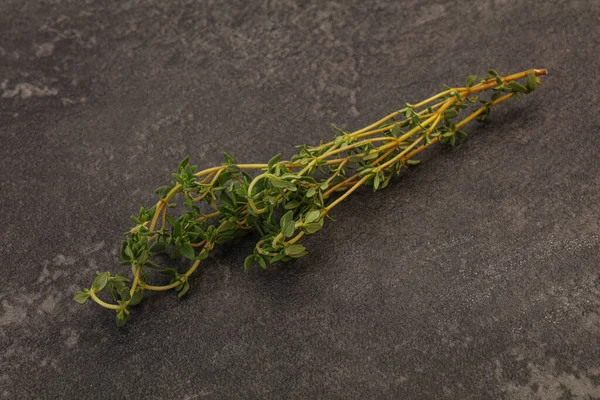 Αρωματικές Τροφές Φρέσκο Πράσινο Κλαδί Θυμαριού — Φωτογραφία Αρχείου