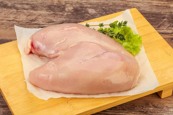 Сырая Куриная Грудка Приготовления Пищи — стоковое фото