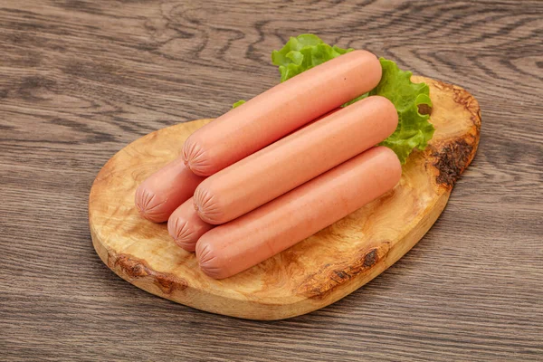 Smaklig Köttkorv Hög Över Bord — Stockfoto