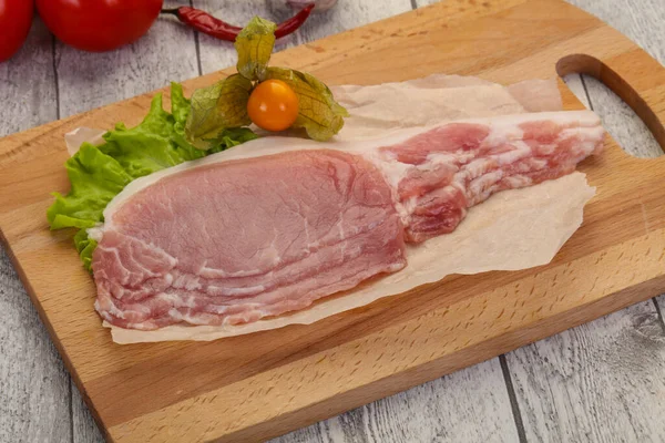 Pancetta Maiale Cruda Pronta Cottura — Foto Stock