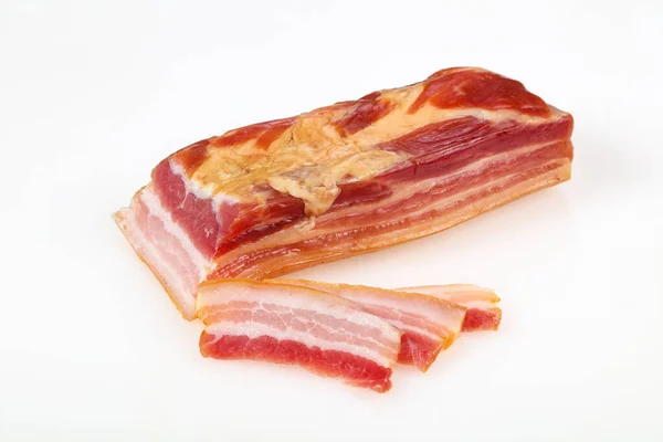 Smoked Pork Meat White Background Isolated — Stock Photo, Image