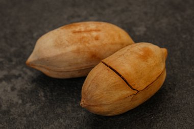 Ripe tasty Two whole pecan nuts