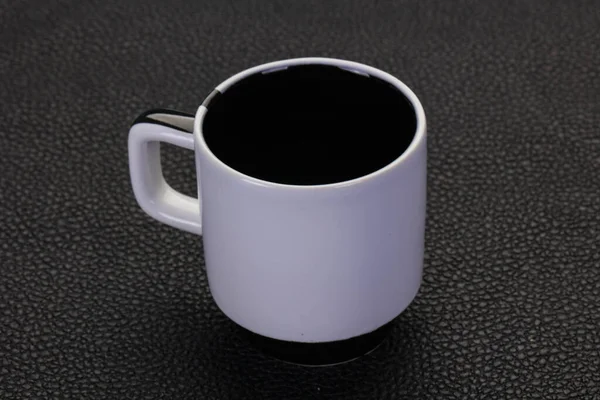 Taza Vacía Para Espresso Sobre Fondo Negro — Foto de Stock