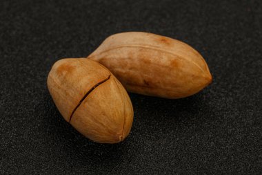 Ripe tasty Two whole pecan nuts