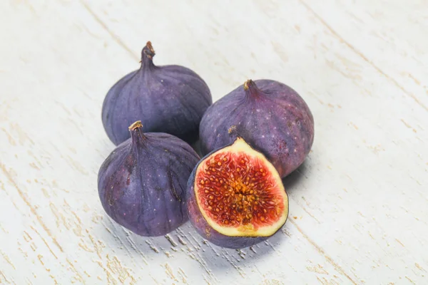 Reife Süße Frische Scheiben Geschnittene Feigenfrüchte — Stockfoto