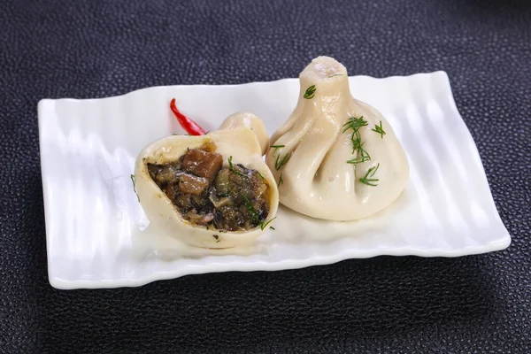 Kaukasische Traditionelle Chinkali Mit Fleisch — Stockfoto