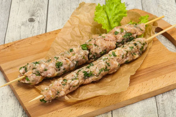 Rauwe Varkensspies Kebab Klaar Voor Grill — Stockfoto