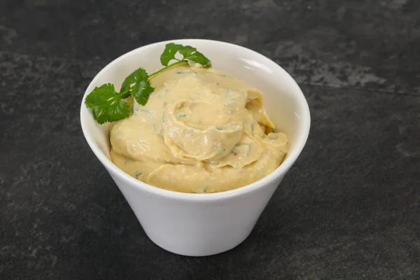 Hummus Snack Med Olivenolie Urter - Stock-foto