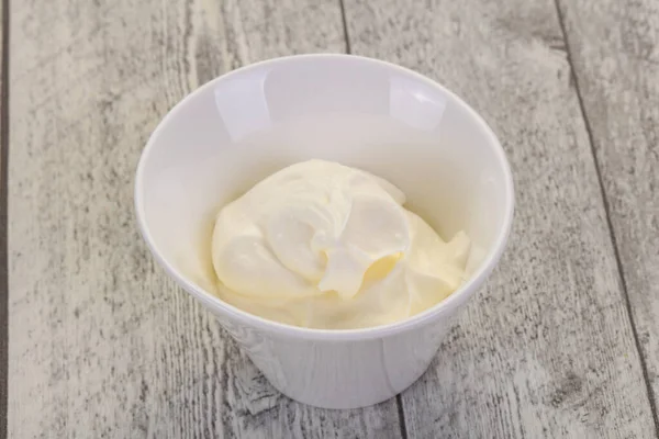 Dairy Product Sour Cream Bowl — Stock Photo, Image