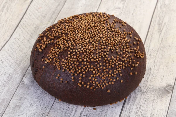 Smaczny Chleb Czarny Nasion Kolendry — Zdjęcie stockowe