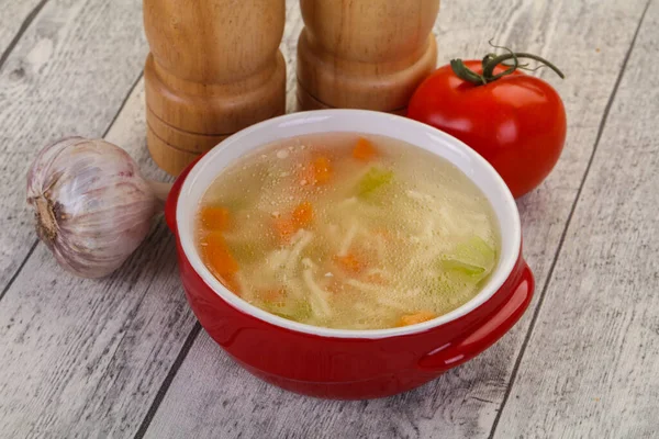 Sopa Pollo Con Fideos Zanahoria Apio — Foto de Stock