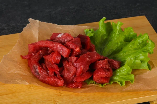 Carne Vacuno Cruda Rodajas Lista Para Cocinar — Foto de Stock