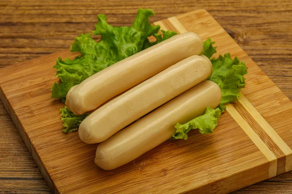 Chicken White Sausage Salad Leaves — Stock Photo, Image