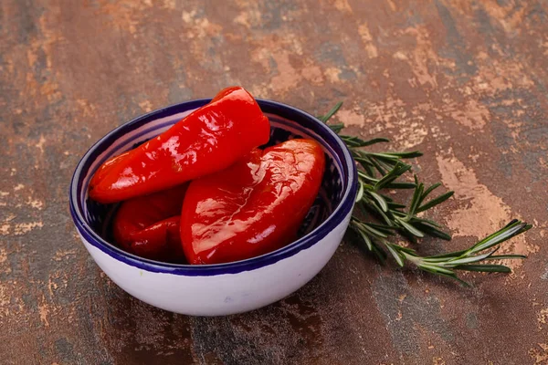 Eingelegte Rote Paprika Mit — Stockfoto