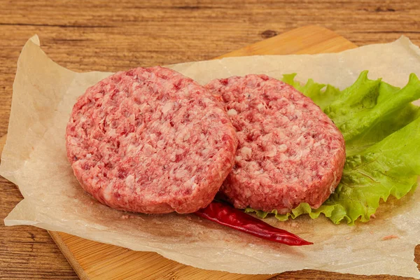 Costeleta Carne Crua Para Hambúrguer — Fotografia de Stock