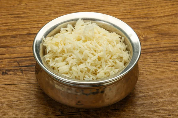 Gestoomde Indiase Basmati Rijst Kom — Stockfoto