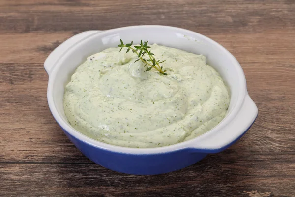 Cottage Cream Snack Herbs Garlic — Stock Photo, Image