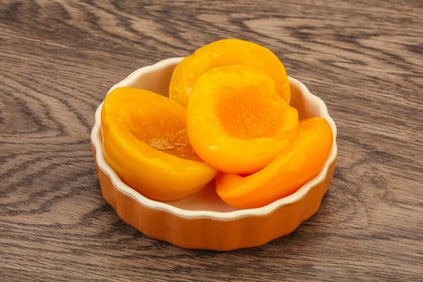 Marinated Peaches Fruit Bowl Syrope — Stock Photo, Image