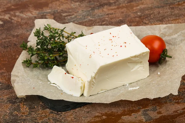 Traditioneller Feta Käse Serviert Thymian — Stockfoto