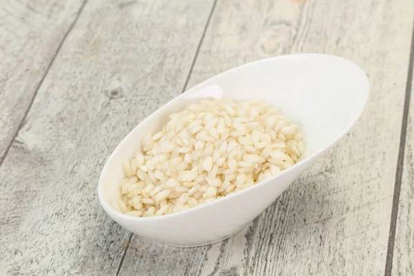 Arroz Arborio Cru Para Risoto Italiano — Fotografia de Stock