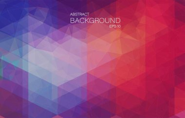 Kırmızı ve mavi soyut mozaik arka plan ile üçgen şekiller