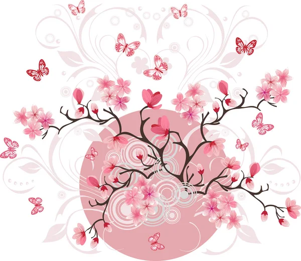 Cherry blossom background — Stock Vector