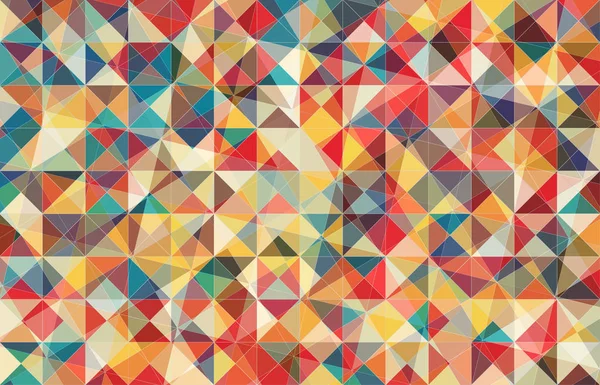 幾何学的三角形のフラット レトロな色の背景 — ストックベクタ