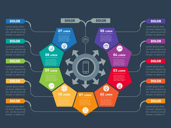 Parte del informe con iconos establecidos — Vector de stock