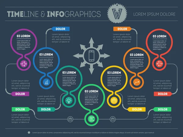 Deel van het rapport met ingestelde logo's en pictogrammen — Stockvector