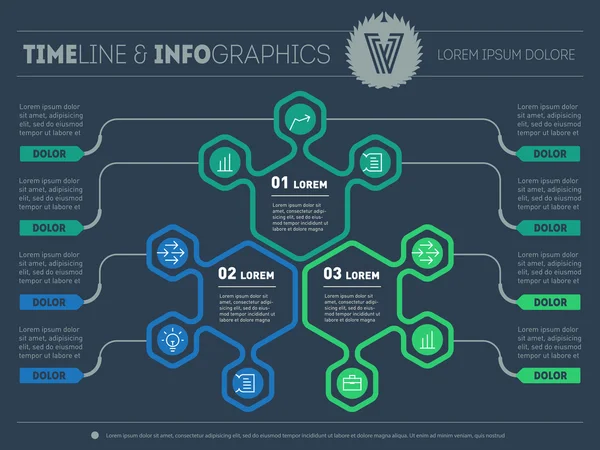 Partie du rapport avec des logos et des icônes — Image vectorielle