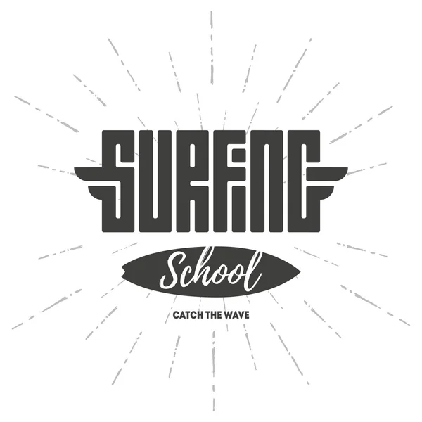 Label école de surf — Image vectorielle