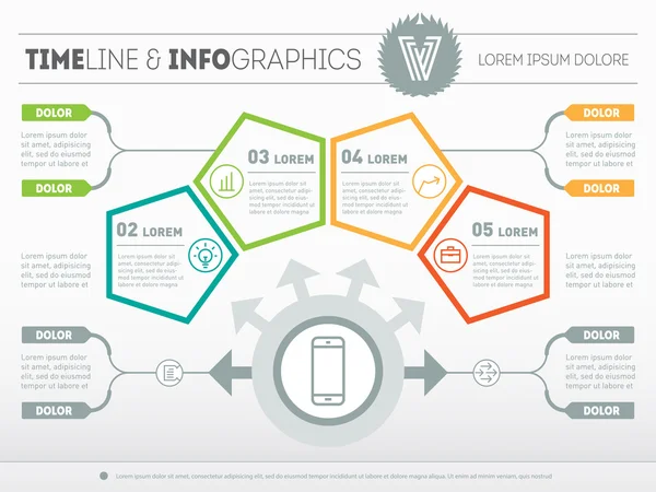 Informe con el logotipo y los iconos establecidos — Archivo Imágenes Vectoriales