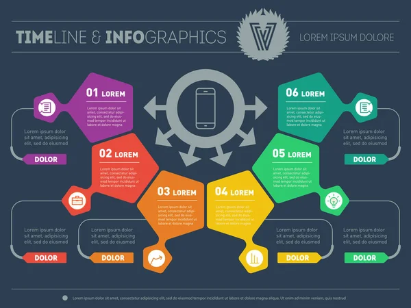 Parte del informe con el logotipo y los iconos . — Archivo Imágenes Vectoriales