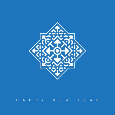 Mutlu yeni yıl kartı ile kar tanesi