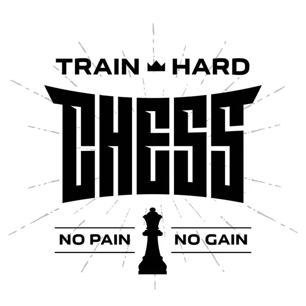 Emblema de ajedrez con lema motivador — Vector de stock