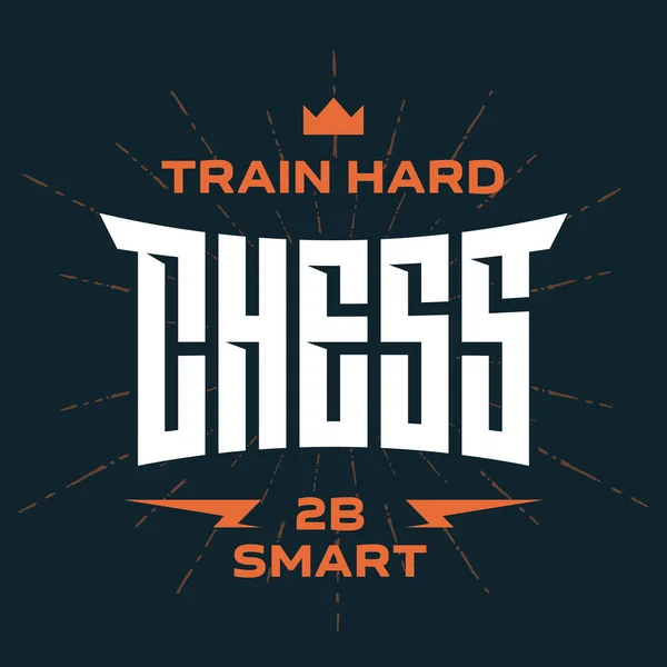 Emblema de xadrez com slogan motivador —  Vetores de Stock