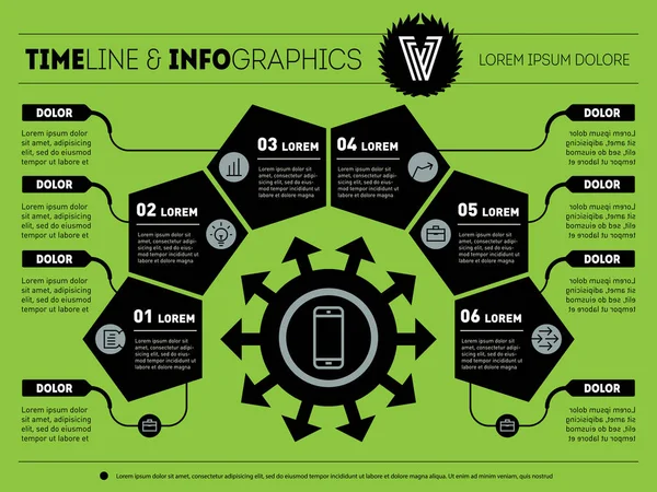 Línea temporal de Infografía Horizontal — Vector de stock