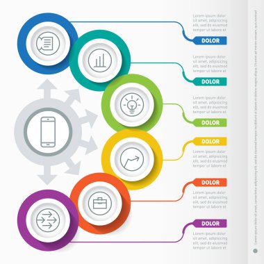 Infographic şablonu grafik elemanları ile