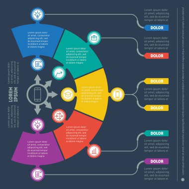 Infographic şablonu grafik elemanları ile
