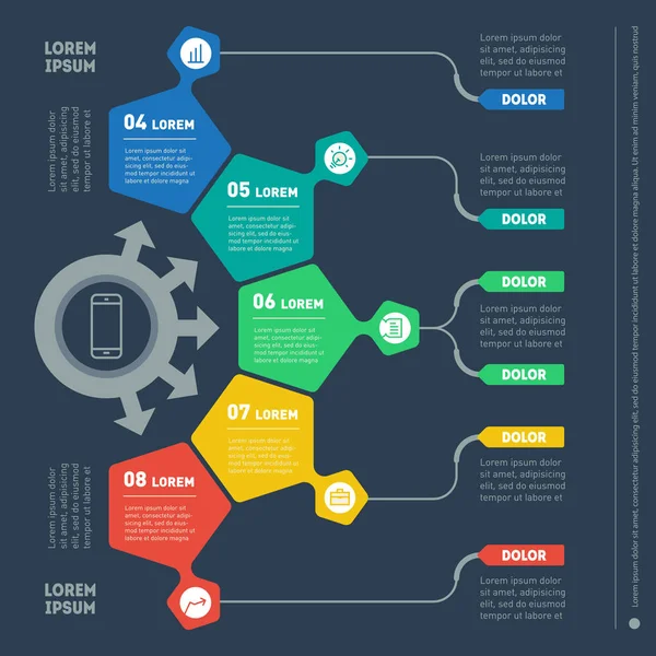 Parte del informe con iconos establecidos — Vector de stock