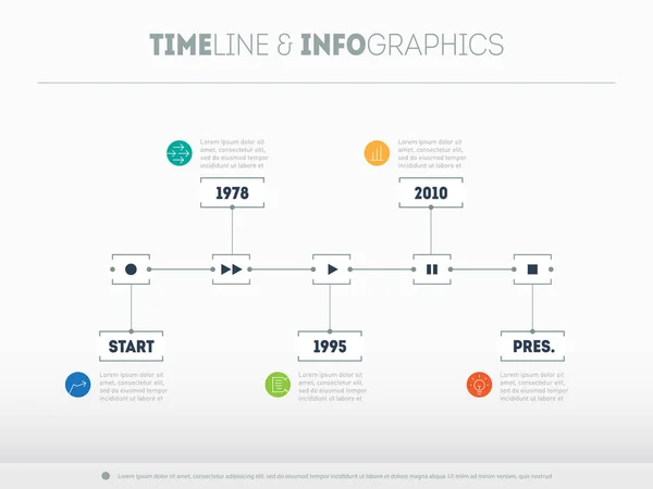Business infographic timeline with options — Stock Vector