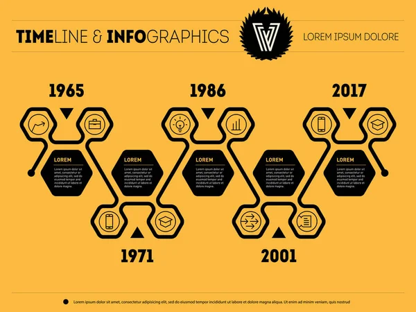 Business infographic tidslinje med alternativ — Stock vektor