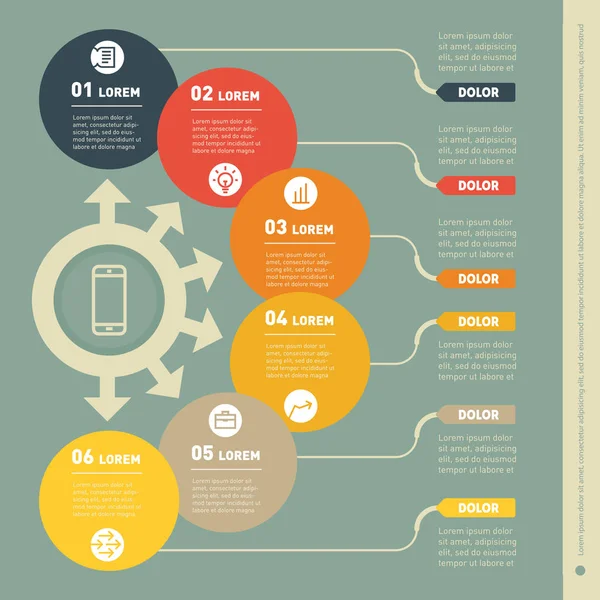 Infographic van technologie of onderwijs proces. — Stockvector