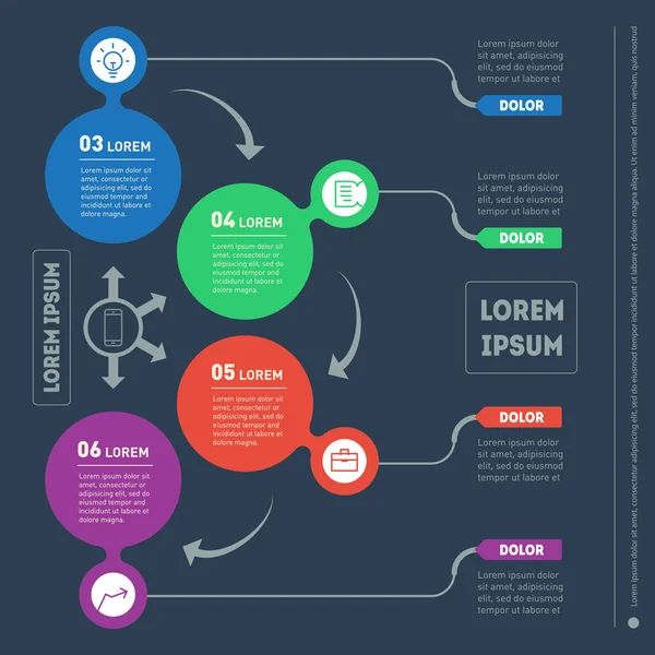 Infografica della tecnologia o del processo educativo . — Vettoriale Stock