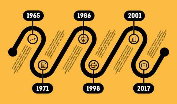 Línea temporal de Infografía Horizontal — Archivo Imágenes Vectoriales