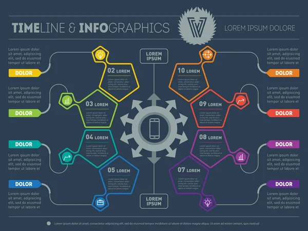 Modelo Web de infográfico — Vetor de Stock