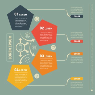 Infographic şablonu grafik elemanları ile