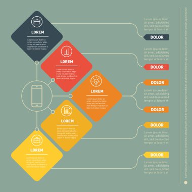 Infographic şablonu grafik elemanları ile
